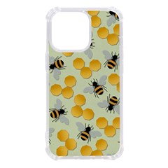 Bees Pattern Honey Bee Bug Honeycomb Honey Beehive Iphone 13 Pro Tpu Uv Print Case by Bedest