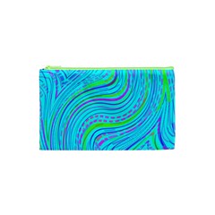 Pattern Swirl Pink Green Aqua Cosmetic Bag (xs)