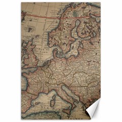 Old Vintage Classic Map Of Europe Canvas 20  X 30 