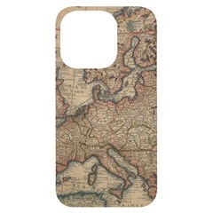 Old Vintage Classic Map Of Europe Iphone 14 Pro Black Uv Print Case