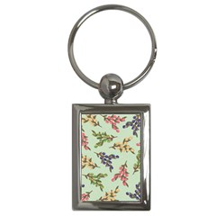 Berries Flowers Pattern Print Key Chain (rectangle)