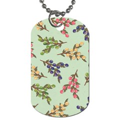 Berries Flowers Pattern Print Dog Tag (one Side)