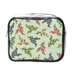 Berries Flowers Pattern Print Mini Toiletries Bag (one Side)