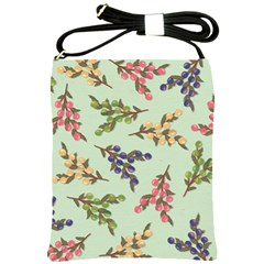 Berries Flowers Pattern Print Shoulder Sling Bag by Maspions