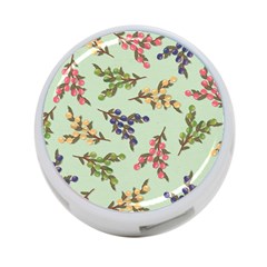 Berries Flowers Pattern Print 4-port Usb Hub (one Side)