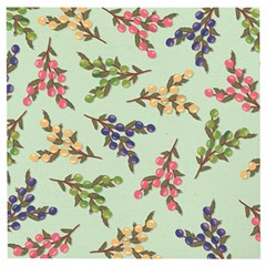 Berries Flowers Pattern Print Wooden Puzzle Square