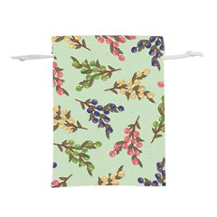 Berries Flowers Pattern Print Lightweight Drawstring Pouch (m)