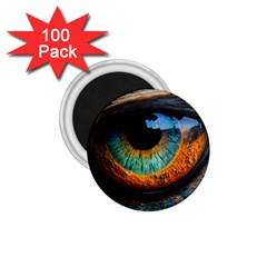 Eye Bird Feathers Vibrant 1 75  Magnets (100 Pack) 