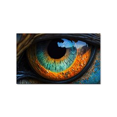 Eye Bird Feathers Vibrant Sticker Rectangular (100 Pack)