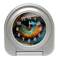 Eye Bird Feathers Vibrant Travel Alarm Clock