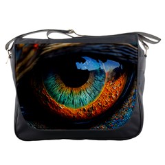 Eye Bird Feathers Vibrant Messenger Bag