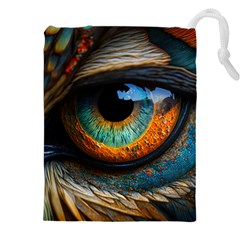 Eye Bird Feathers Vibrant Drawstring Pouch (4xl)