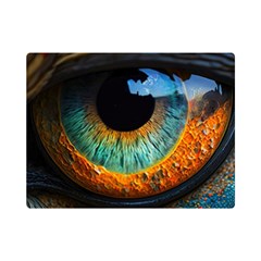 Eye Bird Feathers Vibrant Premium Plush Fleece Blanket (mini)