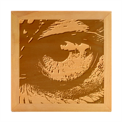 Eye Bird Feathers Vibrant Wood Photo Frame Cube