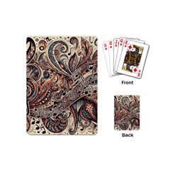 Paisley Print Musical Notes5 Playing Cards Single Design (mini) by RiverRootz