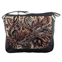 Paisley Print Musical Notes5 Messenger Bag by RiverRootz