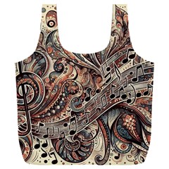 Paisley Print Musical Notes5 Full Print Recycle Bag (xxl)