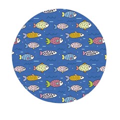 Sea Fish Blue Submarine Animals Patteen Mini Round Pill Box (pack Of 5)