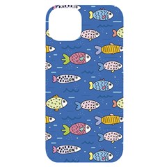 Sea Fish Blue Submarine Animals Patteen Iphone 14 Plus Black Uv Print Case