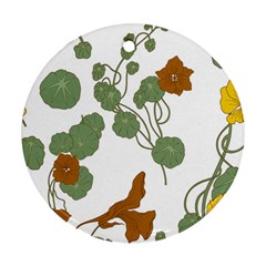 Nasturtium Flowers Plant Leaves Ornament (round)