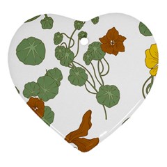 Nasturtium Flowers Plant Leaves Ornament (heart)