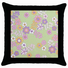 Pattern Background Vintage Floral Throw Pillow Case (black)