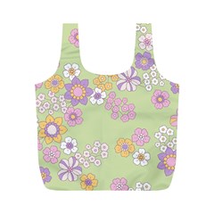 Pattern Background Vintage Floral Full Print Recycle Bag (m)