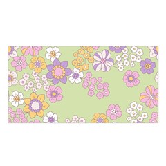 Pattern Background Vintage Floral Satin Shawl 45  X 80 