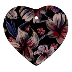 Flowers Floral Pattern Design Ornament (heart)