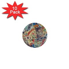 Paper Scattered Vintage 1  Mini Buttons (10 Pack) 