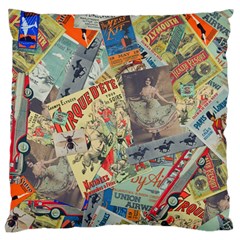 Paper Scattered Vintage Standard Premium Plush Fleece Cushion Case (two Sides)