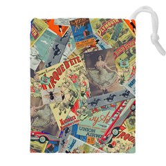 Paper Scattered Vintage Drawstring Pouch (5xl)