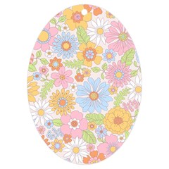 Pattern Background Vintage Floral Uv Print Acrylic Ornament Oval