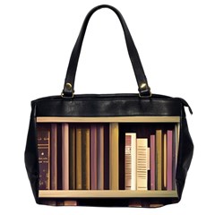 Books Bookshelves Office Fantasy Background Artwork Book Cover Apothecary Book Nook Literature Libra Oversize Office Handbag (2 Sides) by Posterlux