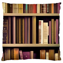 Books Bookshelves Office Fantasy Background Artwork Book Cover Apothecary Book Nook Literature Libra Large Premium Plush Fleece Cushion Case (one Side)