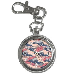 Waves Ocean Sea Water Pattern Rough Seas Digital Art Nature Nautical Key Chain Watches