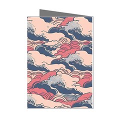 Waves Ocean Sea Water Pattern Rough Seas Digital Art Nature Nautical Mini Greeting Cards (pkg Of 8)