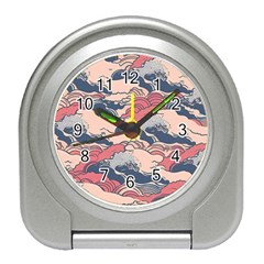 Waves Ocean Sea Water Pattern Rough Seas Digital Art Nature Nautical Travel Alarm Clock