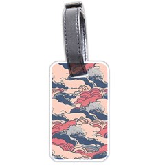 Waves Ocean Sea Water Pattern Rough Seas Digital Art Nature Nautical Luggage Tag (one Side)