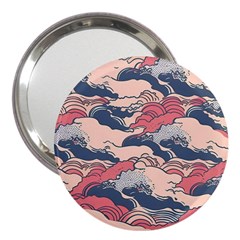 Waves Ocean Sea Water Pattern Rough Seas Digital Art Nature Nautical 3  Handbag Mirrors