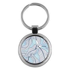 Tropical Flower Seamless Pattern Key Chain (round) by Ket1n9