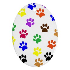 Pawprints Paw Prints Paw Animal Ornament (oval)