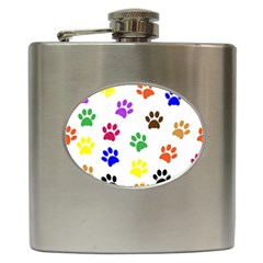 Pawprints Paw Prints Paw Animal Hip Flask (6 Oz)