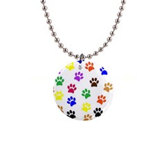 Pawprints Paw Prints Paw Animal 1  Button Necklace