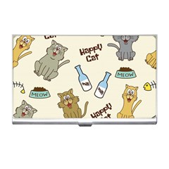 Happy Cats Pattern Background Business Card Holder