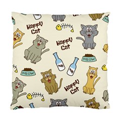 Happy Cats Pattern Background Standard Cushion Case (Two Sides)