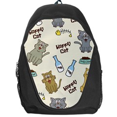 Happy Cats Pattern Background Backpack Bag