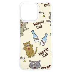 Happy Cats Pattern Background iPhone 15 Pro Max TPU UV Print Case