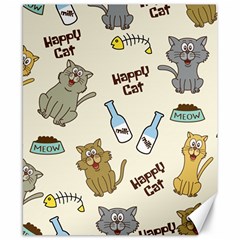 Happy Cats Pattern Background Canvas 8  X 10 