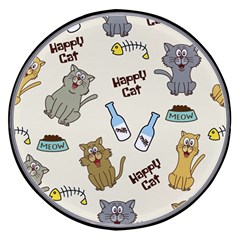 Happy Cats Pattern Background Wireless Fast Charger(black)